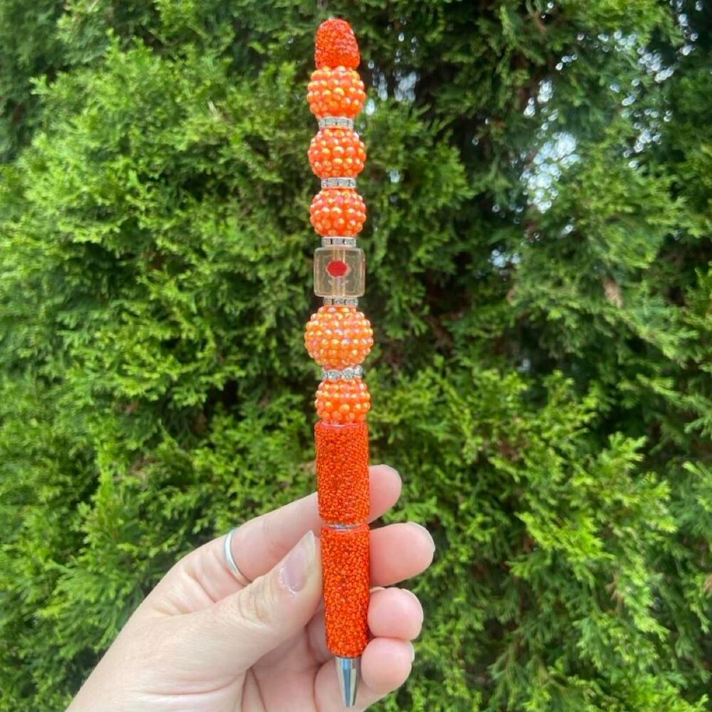 Orange Beaded Pen
